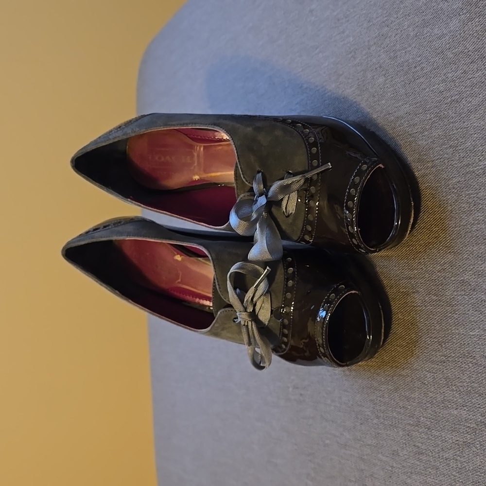 Coach Suede and Patent Leather Heels